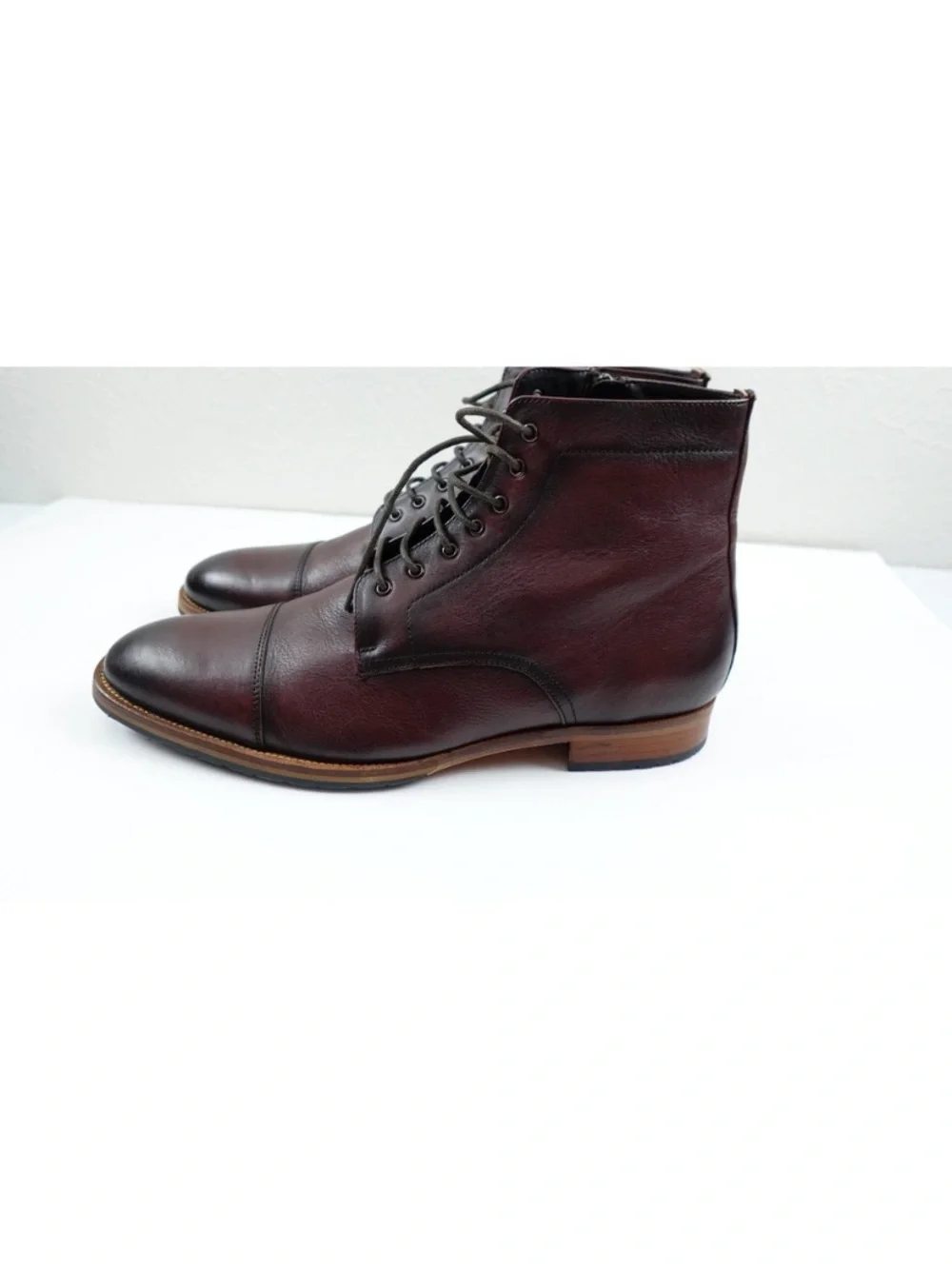 Men's Leather DOCKORIO  Boots in Deep Burgundy